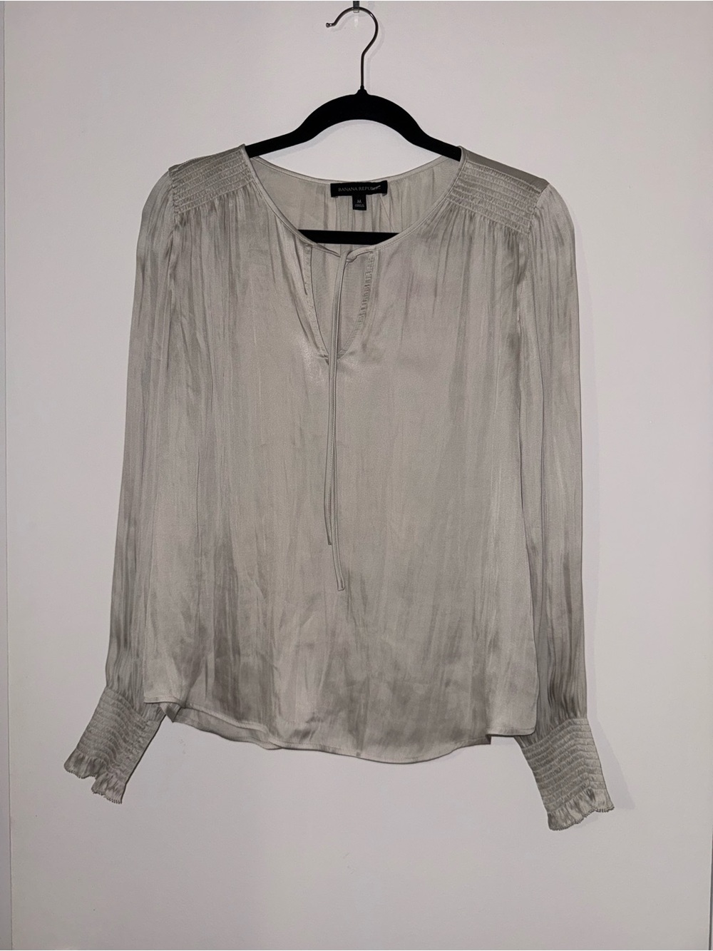 Banana Republic Satin Silver-Gray Top